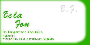 bela fon business card