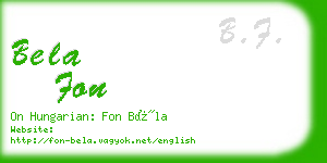 bela fon business card